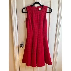 ❤️ Stunning REISS "Pinot" Red Laser-Cut Fit & Flare Dress – Size US 2